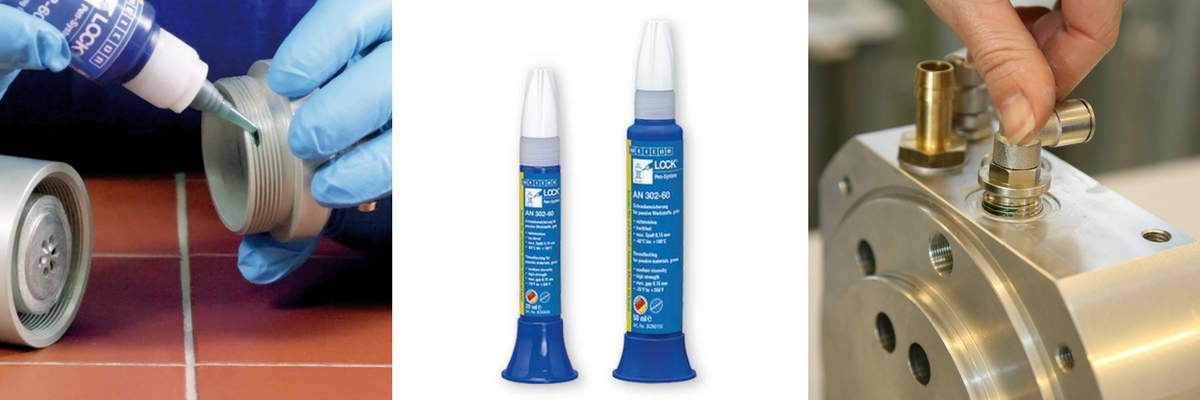 Weiconlock AN 302-60 Thread Locking Adhesive for Passive Materials Banner. Threadlocker for plastics, zinc and chrome.